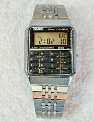 Rare & Vintage Casio Calculator Ca - 502 (437) Silver Japan Rk -