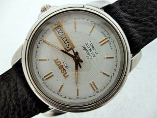 VINTAGE TISSOT VISODATE SEASTAR MENS SS AUTO THICK LUGS DAY DATE DW807 WATCH $1 3