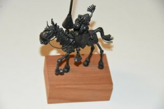 1984 Vtg The Flea Spartan Knight Horse Joust Metal Sculpture Quayle 2