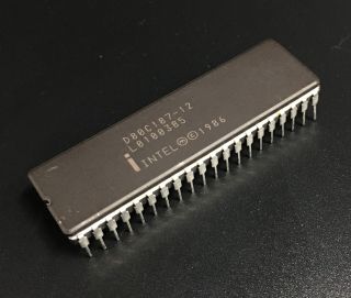 Rare Intel D80c187 - 12 Fpu 40 - Pin Ceramic Dip Vintage Math Coprocessor Cpu