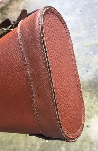 Vintage Brown Leather Shotgun Hard Shell Carry Case 32” Takedown Breakdown 5