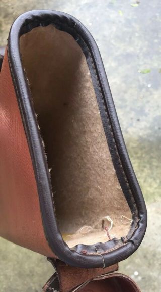 Vintage Brown Leather Shotgun Hard Shell Carry Case 32” Takedown Breakdown 7