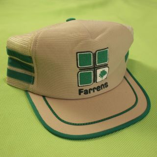Vintage 3 Stripe Trucker Hat Cap Mesh Snapback Green Hipster Nos Usa Made