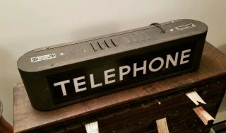 Vintage Lighted Bell Systems Double - Sided Telephone Sign Art Deco Circa 1940 