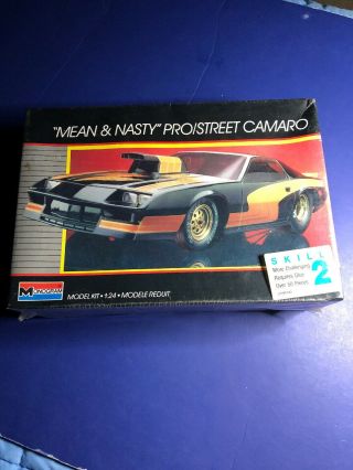 Vintage 1986 Monogram 2739 Mean & Nasty Pro Street Camaro Model Factory