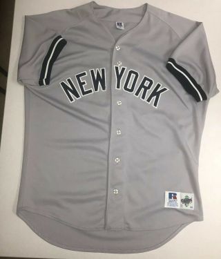Bernie Williams Vintage Size 48 Diamond Yankees Majestic Away Baseball Jersey