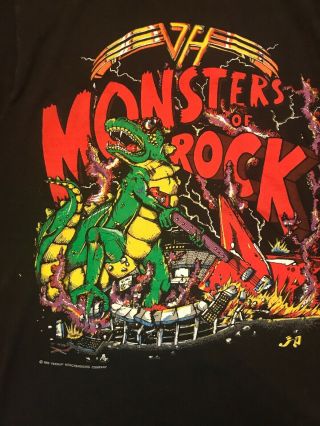 Vintage Van Halen Monsters Of Rock Tour 88 Concert Shirt Mens M 2