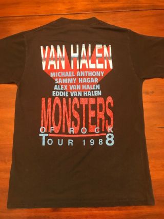 Vintage Van Halen Monsters Of Rock Tour 88 Concert Shirt Mens M 6