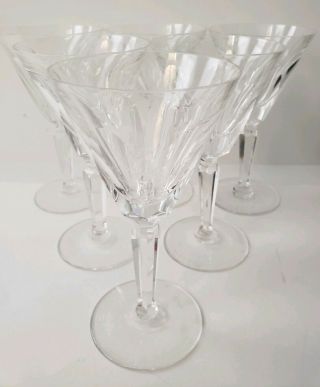Vintage Waterford Signed Sheila Cut Crystal 6 Piece 6.  5 " Wine Glasses