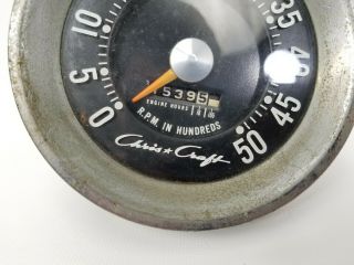 Vintage Chris Craft Tachometer Gauge with Engine Hours 50 ' s - 60 ' s 2