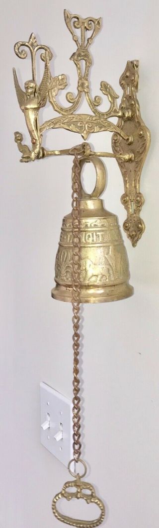 Vintage To Antique Brass Monastery Doorbell " Vocem Meam Audit Oui Me Tangit "