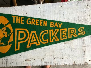 Vintage GREEN BAY PACKERS NFL Football Team FULL SIZE PENNANT RARE 4