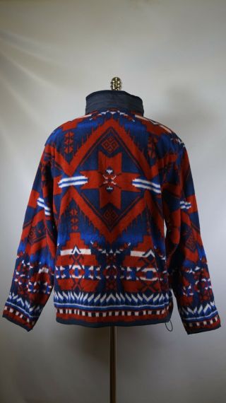 B5660 VTG POLO RALPH LAUREN Aztec Navajo Native Boho Fleece Jacket Size 2XL 2