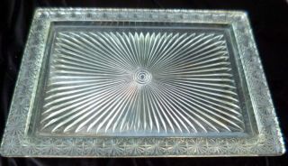 Vintage Waterford Crystal Rectangle Sandwich Tray Vanity Dresser 12” X 8.  5”