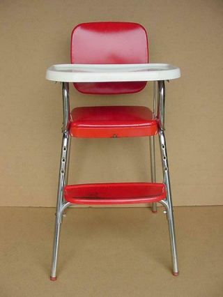 Vintage Cosco Red Baby High Chair 1950 