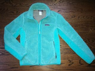 Patagonia Womens L Retro X Vtg Fleece Jacket Sweater Coat Aqua Green Regulator