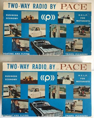 Vintage Pace 2 Way Radio Walkie Talkie Set of 2 Box Instructions USA 2