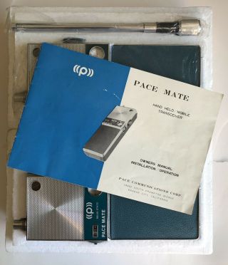 Vintage Pace 2 Way Radio Walkie Talkie Set of 2 Box Instructions USA 3