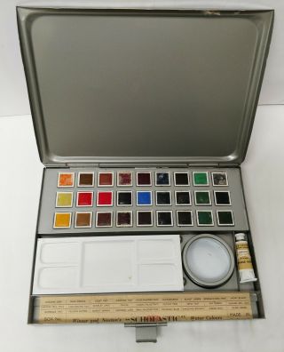 Vintage Winsor & Newton Scholastic Water Color Set Box C 27