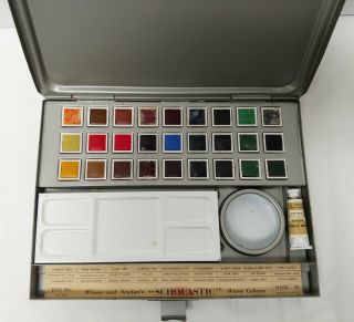 Vintage Winsor & Newton Scholastic Water Color Set Box C 27 2