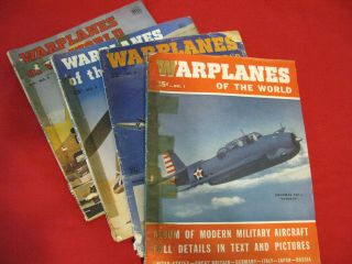 4 Copies " Warplanes Of The World " No.  1,  2,  3 & 4,  Pub.  1943 - 1944,  All Combatants