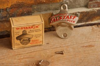 Vintage/antique Falstaff Beer Starr X Wall Mounted Bottle Opener Nos