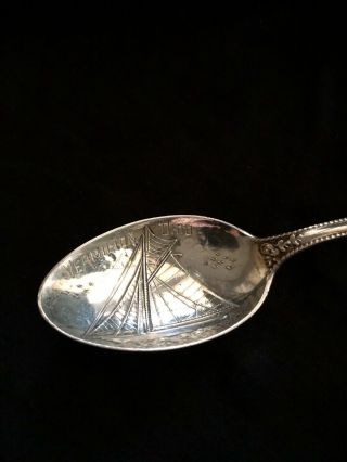 Vintage Vermilion Ohio Sailboat Lighthouse Sterling Silver Souvenir Spoon 19g