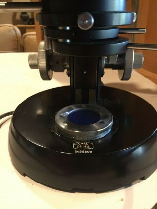 Vintage Carl Zeiss WL Compound Binocular Microscope 3 Ziess Winkel Lenses,  box 3