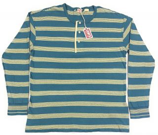 Levis Vintage Clothing Lvc 1920s Sunset Henley Shirt Mens Xl Cotton Linen Blend