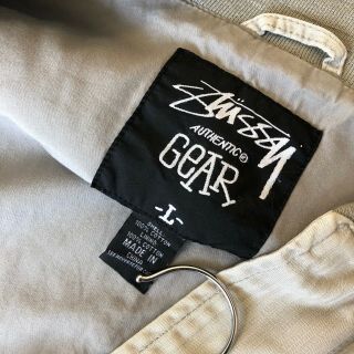 90s Vintage Stussy Striped Bomber Jacket,  Grey,  Size L LARGE 6