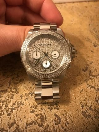 Invicta 40mm Speedway Quartz Chronograph 1.  76ctw Diamond Msrp 2599.  Sized Rare