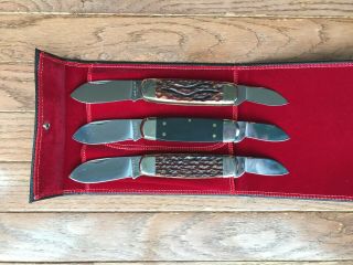 Vintage1986 KABAR Knife Club Sunfish Set of Three 2 bld.  Sunfish knives NOS 4