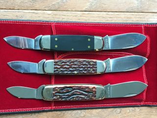 Vintage1986 KABAR Knife Club Sunfish Set of Three 2 bld.  Sunfish knives NOS 5