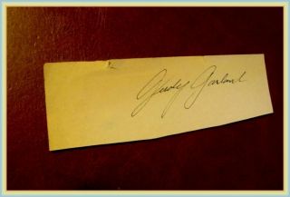 Judy Garland Signed Vintage Scrapbook Page Cut Autograph Wizard Of Oz