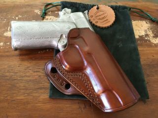 Red Nichols Vintage Brown Horsehide Leather Owb Holster For Colt Commander