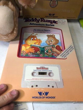 Vintage WOW 1985 TEDDY RUXPIN Box Paperwork Book Cassette Tape 4