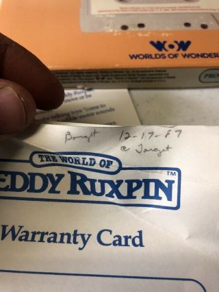 Vintage WOW 1985 TEDDY RUXPIN Box Paperwork Book Cassette Tape 6