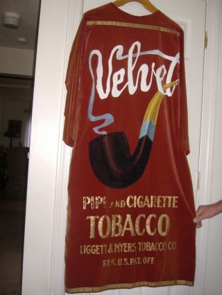 Vintage Velvet Painted Liggett & Meyers Velvet Painted Pipe Tobacco Robe