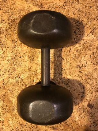 One 45 lb Vintage York Bar Bell Bun Dumbbells - Straight and Tight 6
