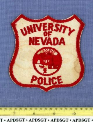 University Of Nevada (old Vintage) School Campus Police Patch Cheesecloth