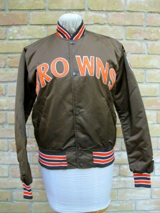 Vintage Usa Made Starter Pro - Line Satin Jacket Cleveland Browns Nfl Men 