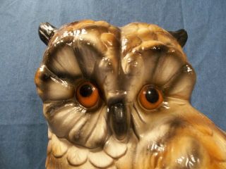 HUGE Rare Vintage 60 - 70’s Retro Chalkware Plaster Owl Bank Statue 20 3/4 