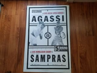 VTG Pistol Pete Sampras Andre Agassi 1995 Grand Slam Matchup Nike Tennis Poster 2