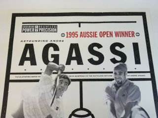 VTG Pistol Pete Sampras Andre Agassi 1995 Grand Slam Matchup Nike Tennis Poster 3
