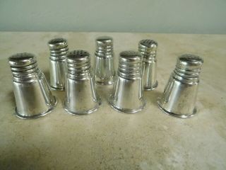 Vintage Set Of 7 International Sterling Silver Salt & Pepper Shakers S46 Marked