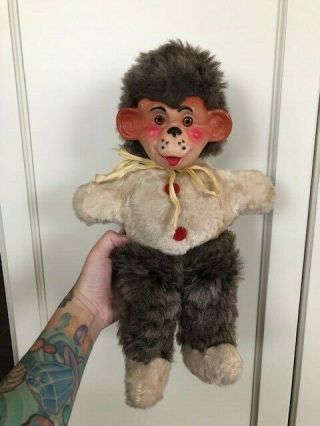 Vintage Rubber Face Monkey Plush Doll