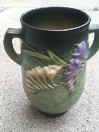 Roseville Pottery Freesia Green Vase 123 - 9 Vintage