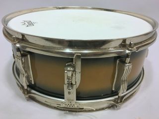 Ludwig 60s Vtg Nickel Pioneer Snare Drum Black Gold Baseball Bat Muffler P83