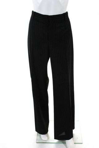 Gucci Womens Vintage Blazer Pants Suit Black White Striped Wool Size IT 44 6