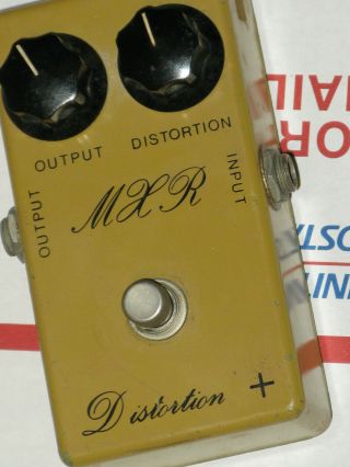 Vintage Mxr Distortion,  Plus Effect Pedal Mustard Script Jerry G